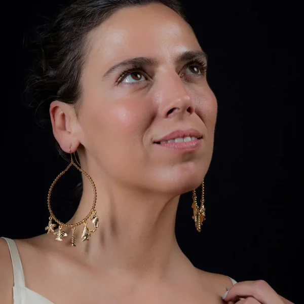 Shabama Shiny Gold Formentor Earrings - Image 3