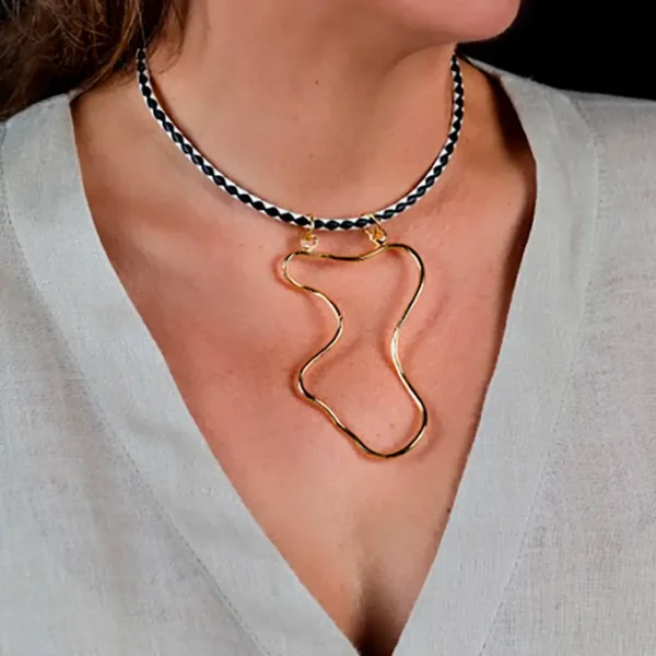 Shabama Shiny Gold Malawi Necklace - Image 3