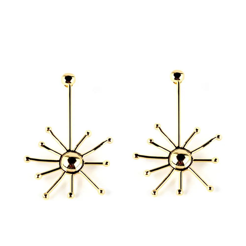Shiny Gold Sun Earrings