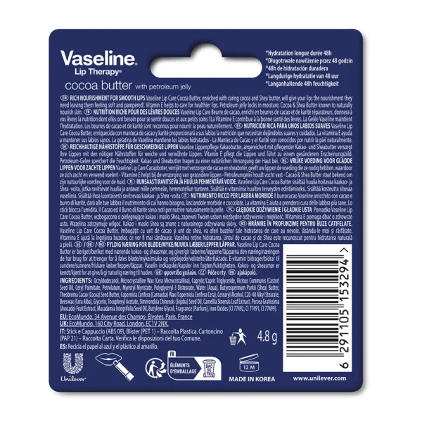 Vaseline Cocoa Butter Lip Balm Stick 4.8g - Image 2