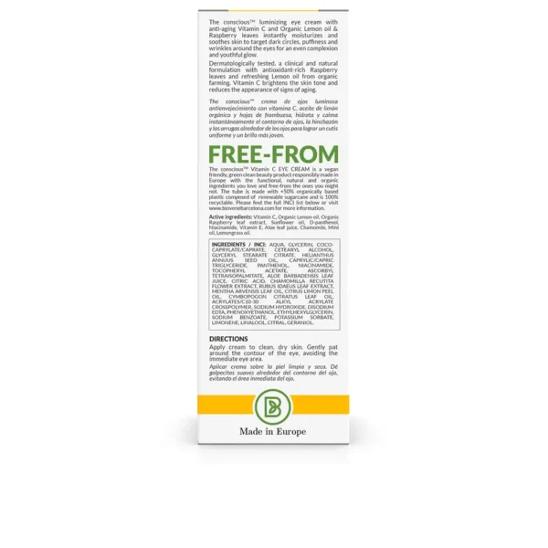 Vitamin C Luminizing Eye Cream 30ml with Lemon & Raspberry - Image 3